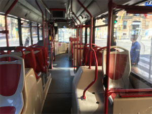 ロックダウン中のローマ市内バス